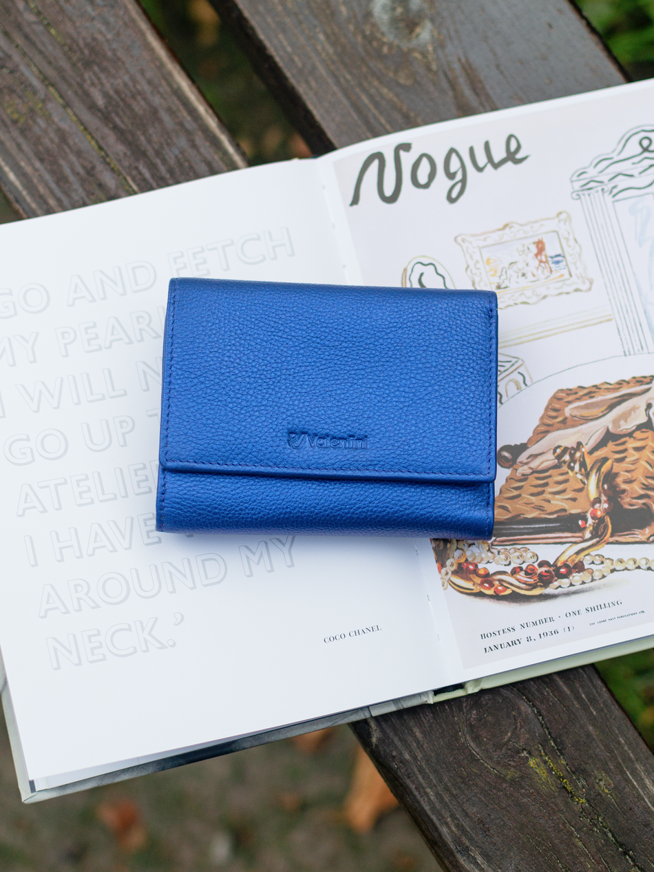 Portfel damski Valentini Metallic 445 niebieski