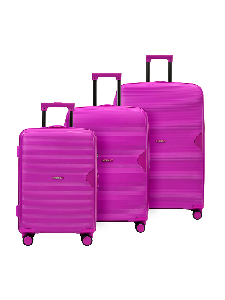 Zestaw 3 walizek BLU MOONKY Altair 55/66/77cm powiększane fuksja