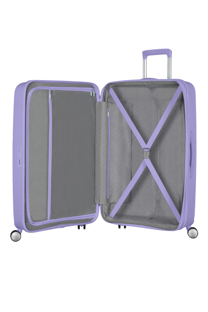 Walizka American Tourister Soundbox 67cm powiększana fioletowa
