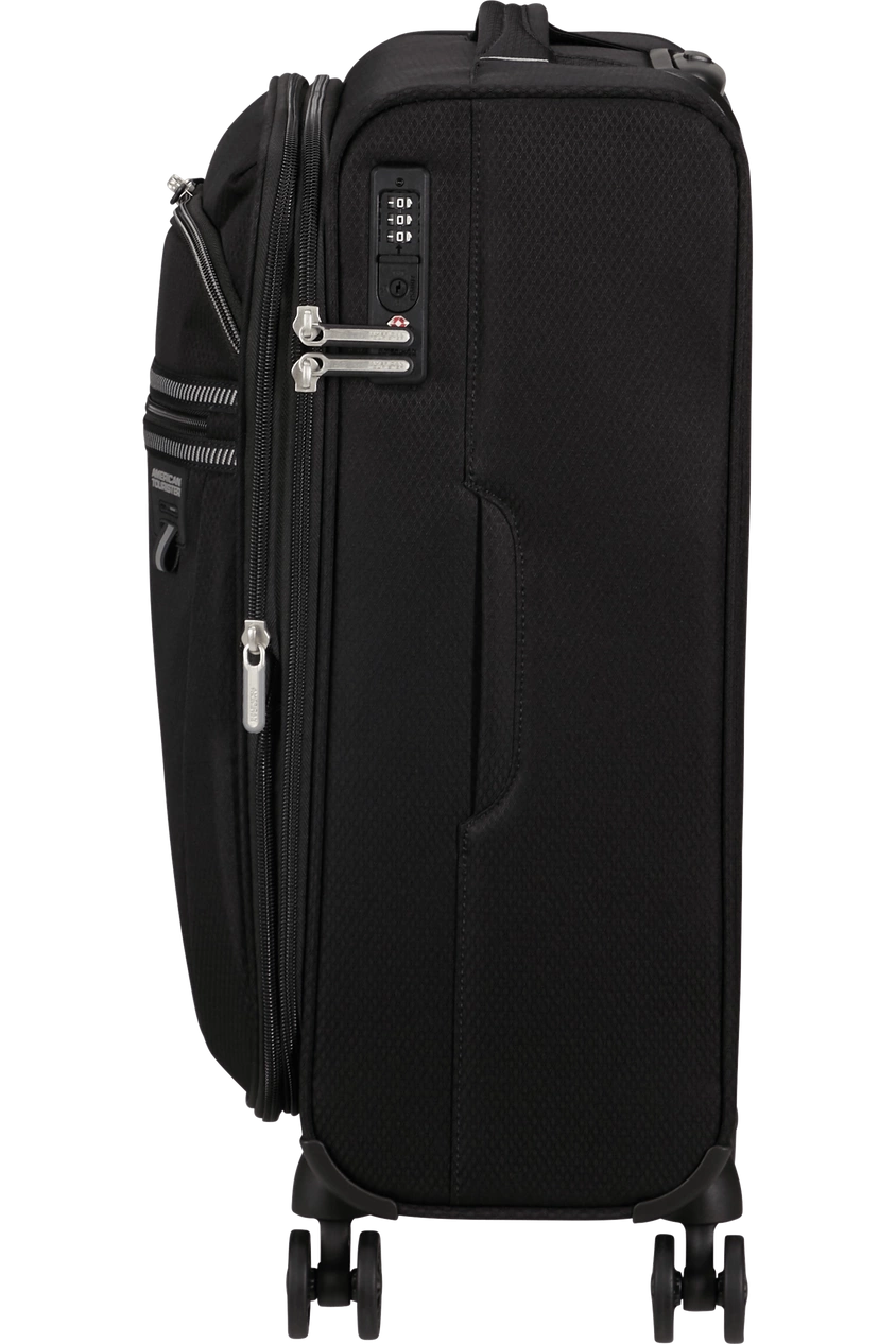 Walizka kabinowa American Tourister Aerospin 55 cm powiększana czarna