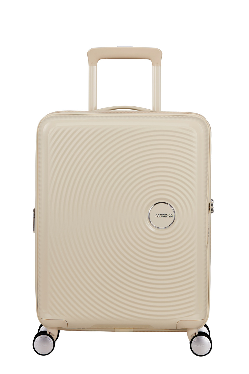 Walizka kabinowa American Tourister Soundbox 55cm powiększana Coconut Sand