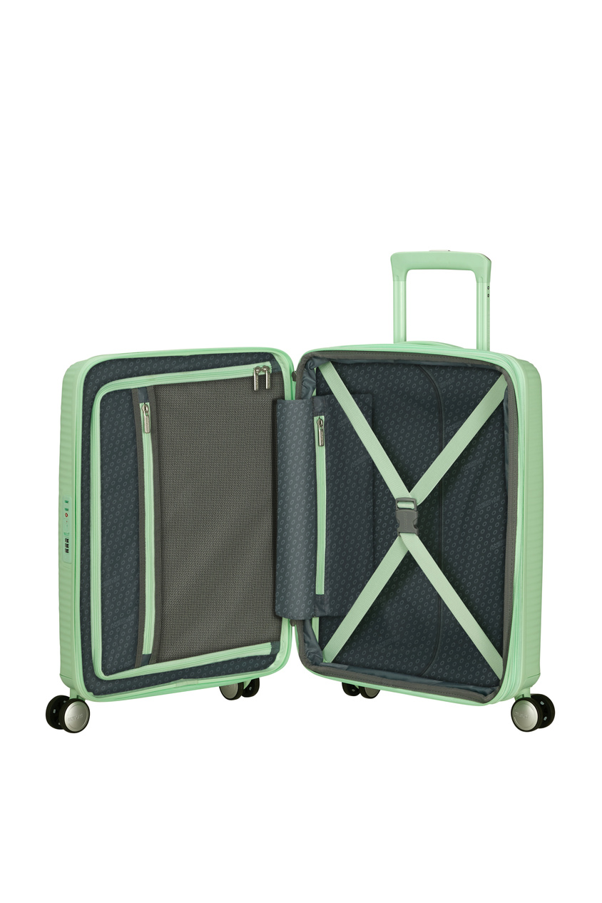 Walizka kabinowa American Tourister Soundbox 55cm powiększana zielona jasna