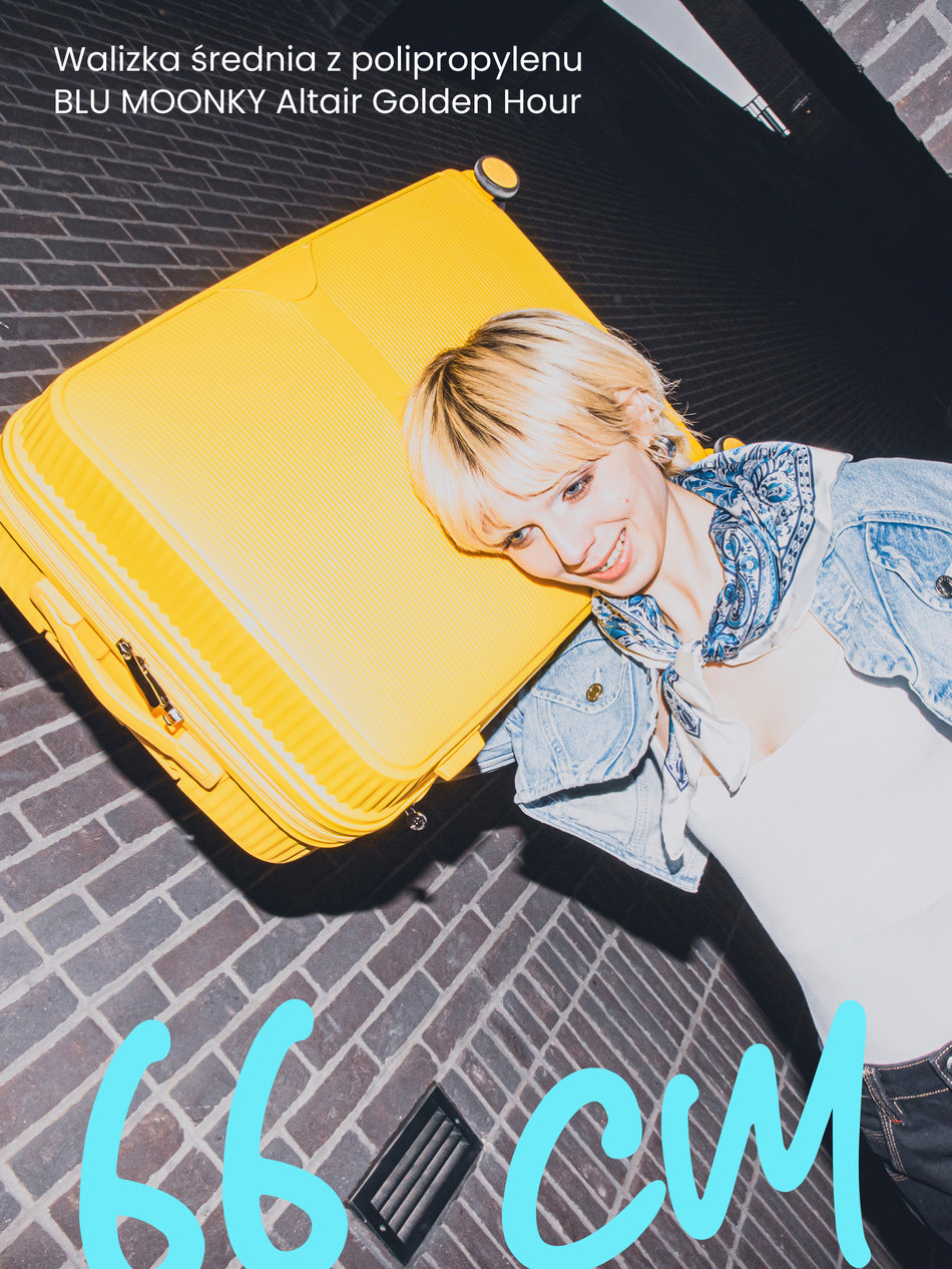 Zestaw 3 walizek BLU MOONKY Altair 55/66/77cm powiększane żółte