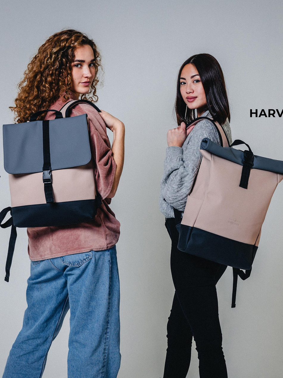 Plecak rolowany JOHNNY URBAN Harvey Medium Pink-Grey