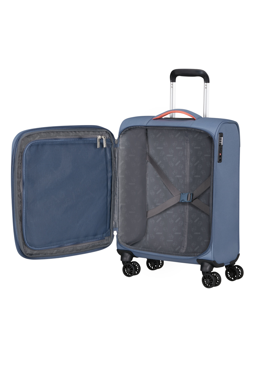 Walizka kabinowa American Tourister Cloudrider 55cm powiększana niebieska