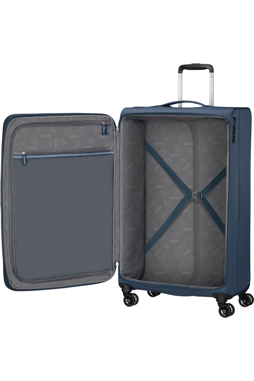 Walizka American Tourister Aerospin 80 cm powiększana granatowa