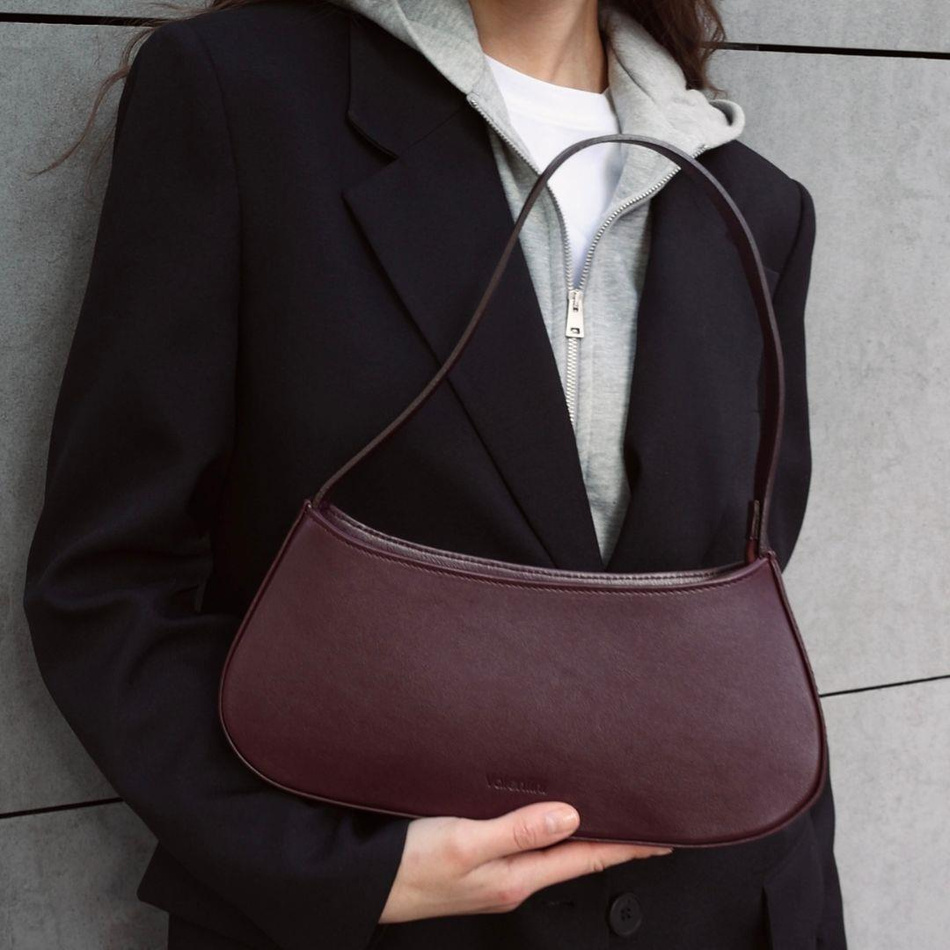 Torebka skórzana Valentini Cadence bordowa