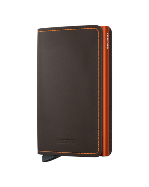 Portfel SECRID Slimwallet Matte Truffle & Orange