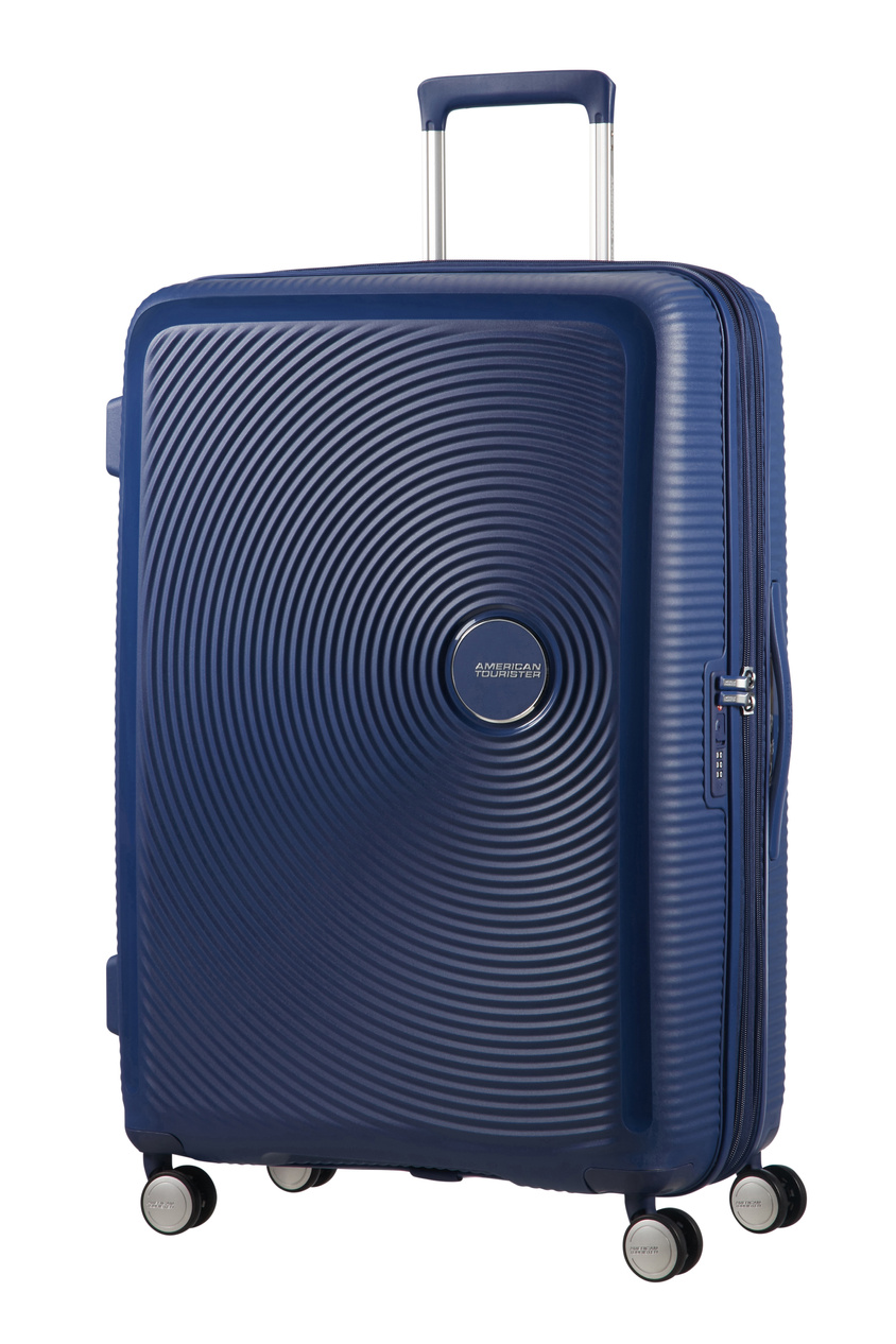 Walizka American Tourister Soundbox 77cm powiększana granatowa