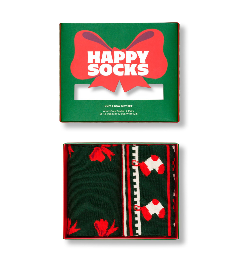 Zestaw prezentowy 2 par skarpetek Happy Socks Knit and Bow 41-46