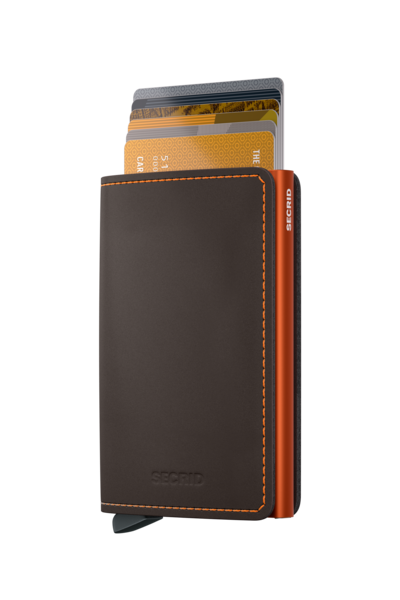 Portfel SECRID Slimwallet Matte Truffle & Orange