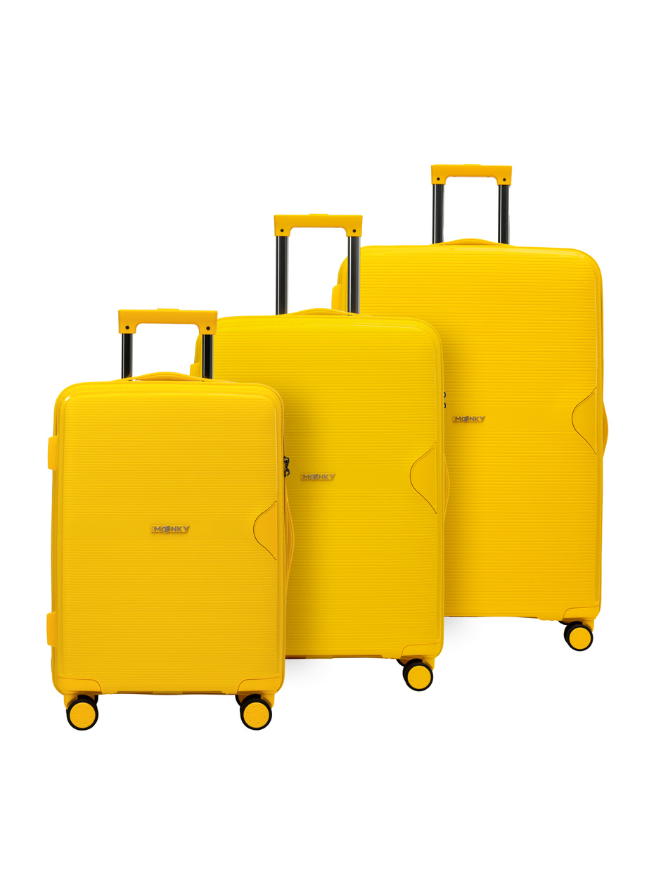 Zestaw 3 walizek BLU MOONKY Altair 55/66/77cm powiększane żółte