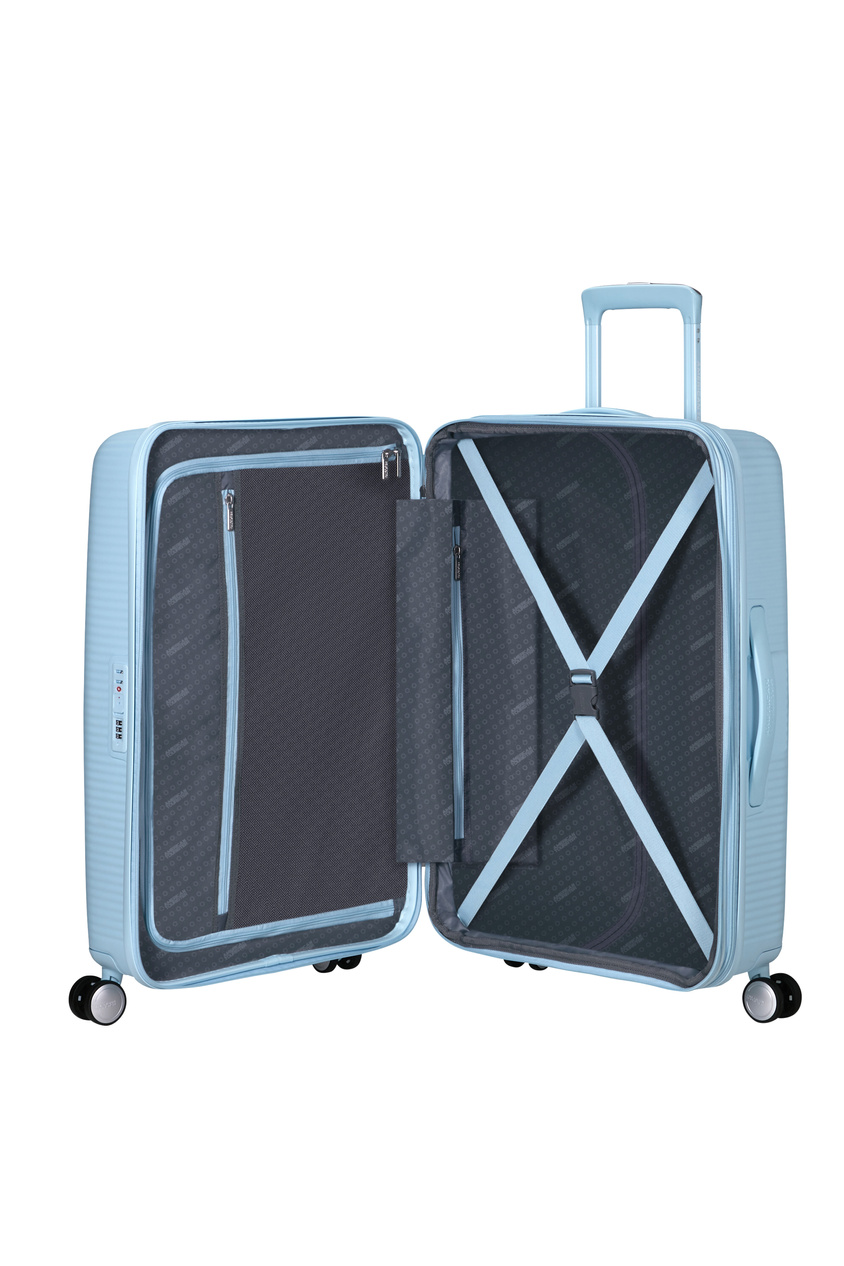 Walizka American Tourister Soundbox 67cm powiększana niebieska jasna