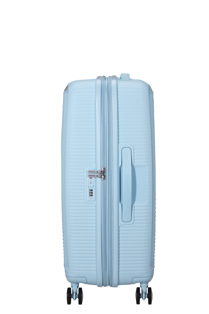 Walizka American Tourister Soundbox 67cm powiększana niebieska jasna