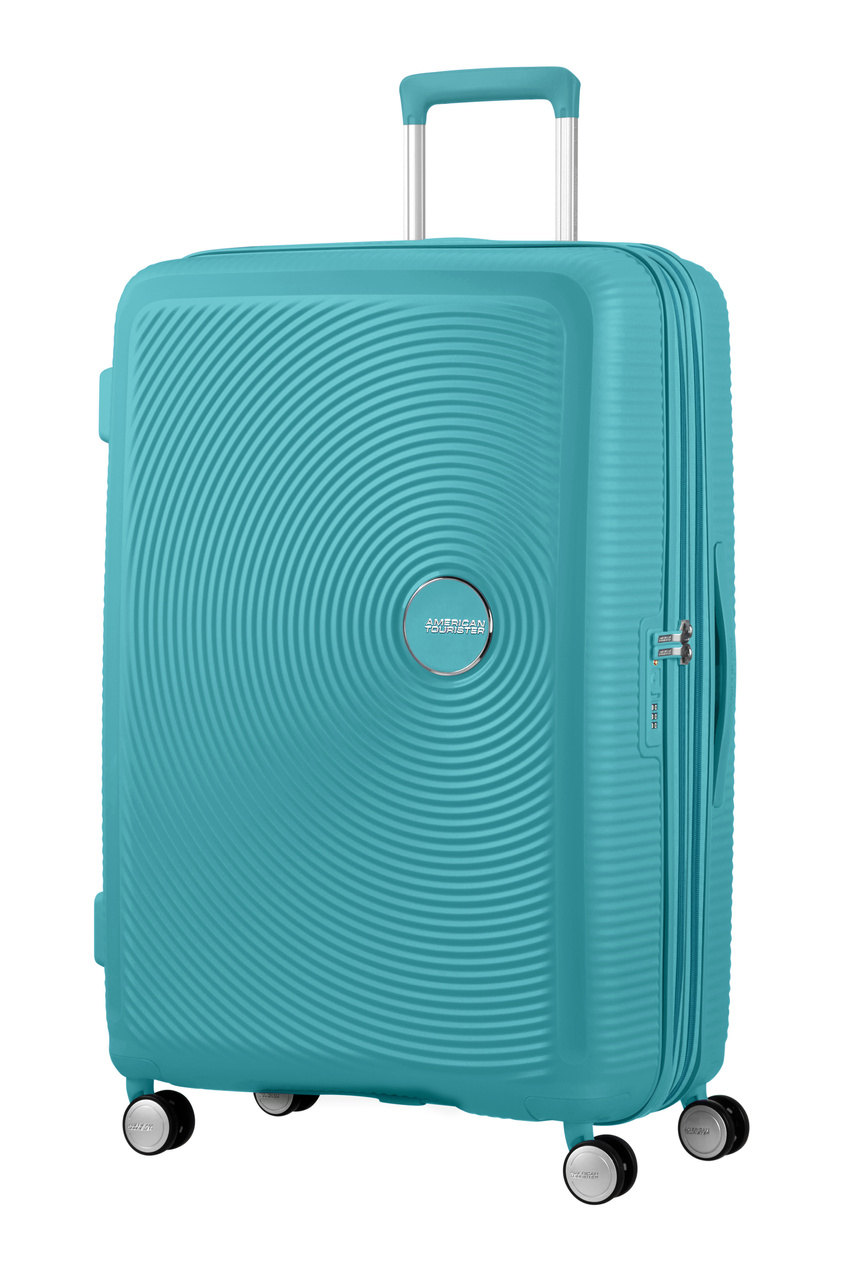 Walizka American Tourister Soundbox 67cm powiększana niebieska