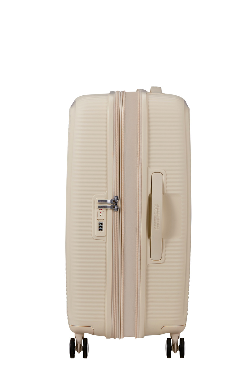 Walizka American Tourister Soundbox 67cm powiększana Coconut Sand