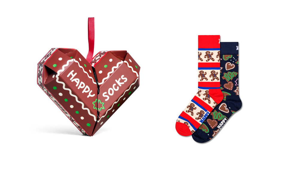 Zestaw prezentowy 2 par skarpetek Happy Socks Gingerbread Heart  36-40