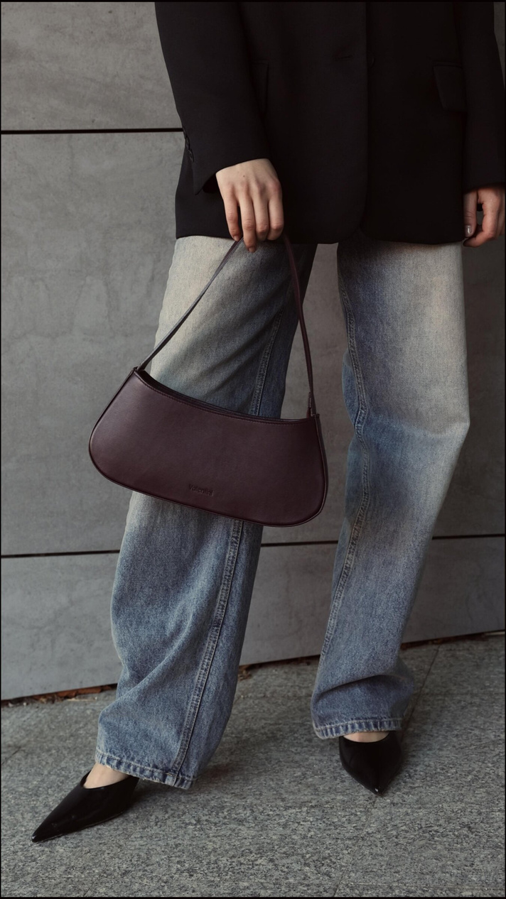 Torebka skórzana Valentini Cadence bordowa