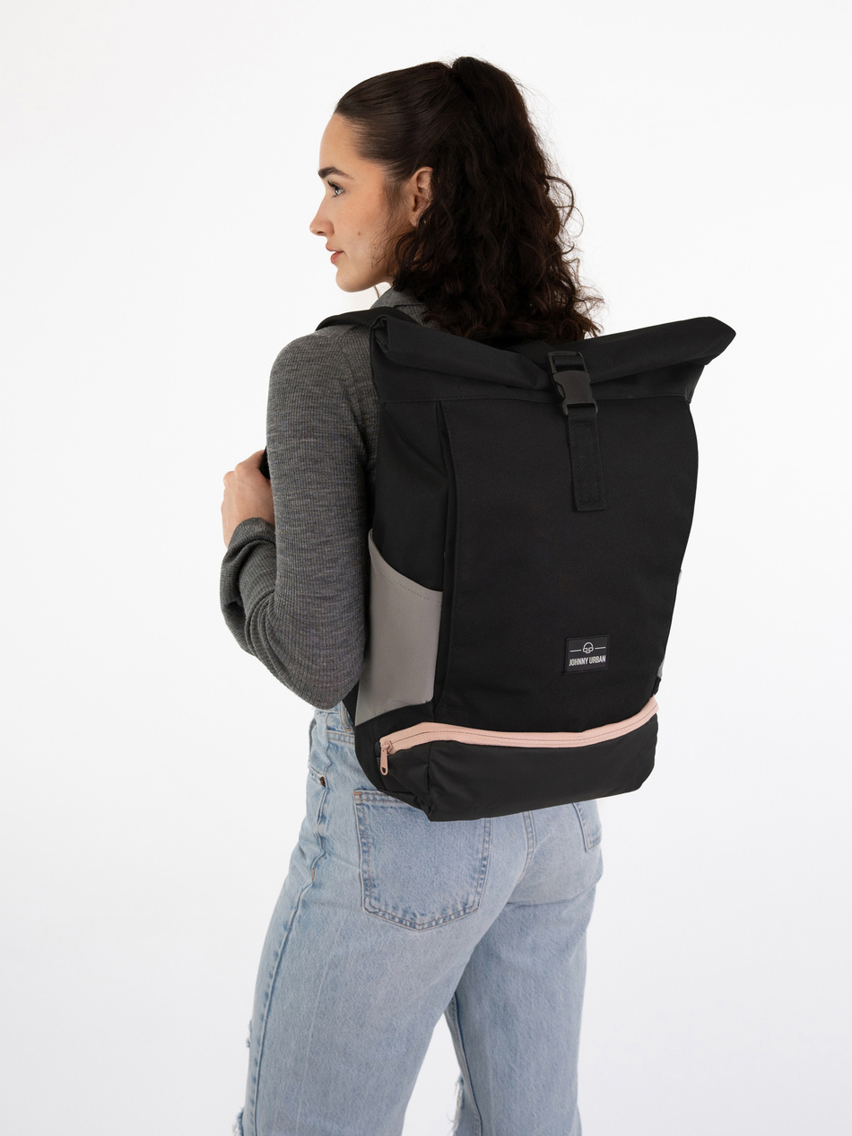 Plecak rolltop JOHNNY URBAN Allen Medium Black Rose