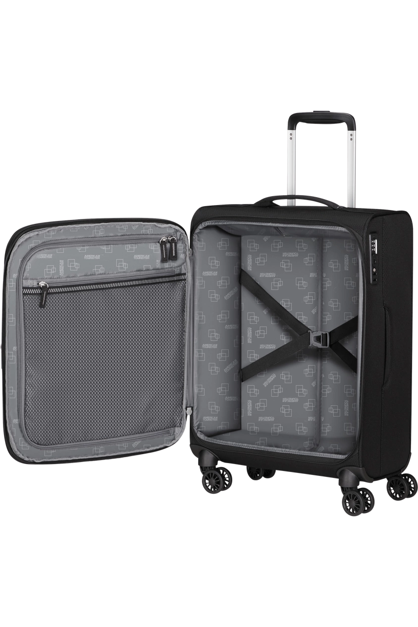 Walizka kabinowa American Tourister Aerospin 55 cm powiększana szara