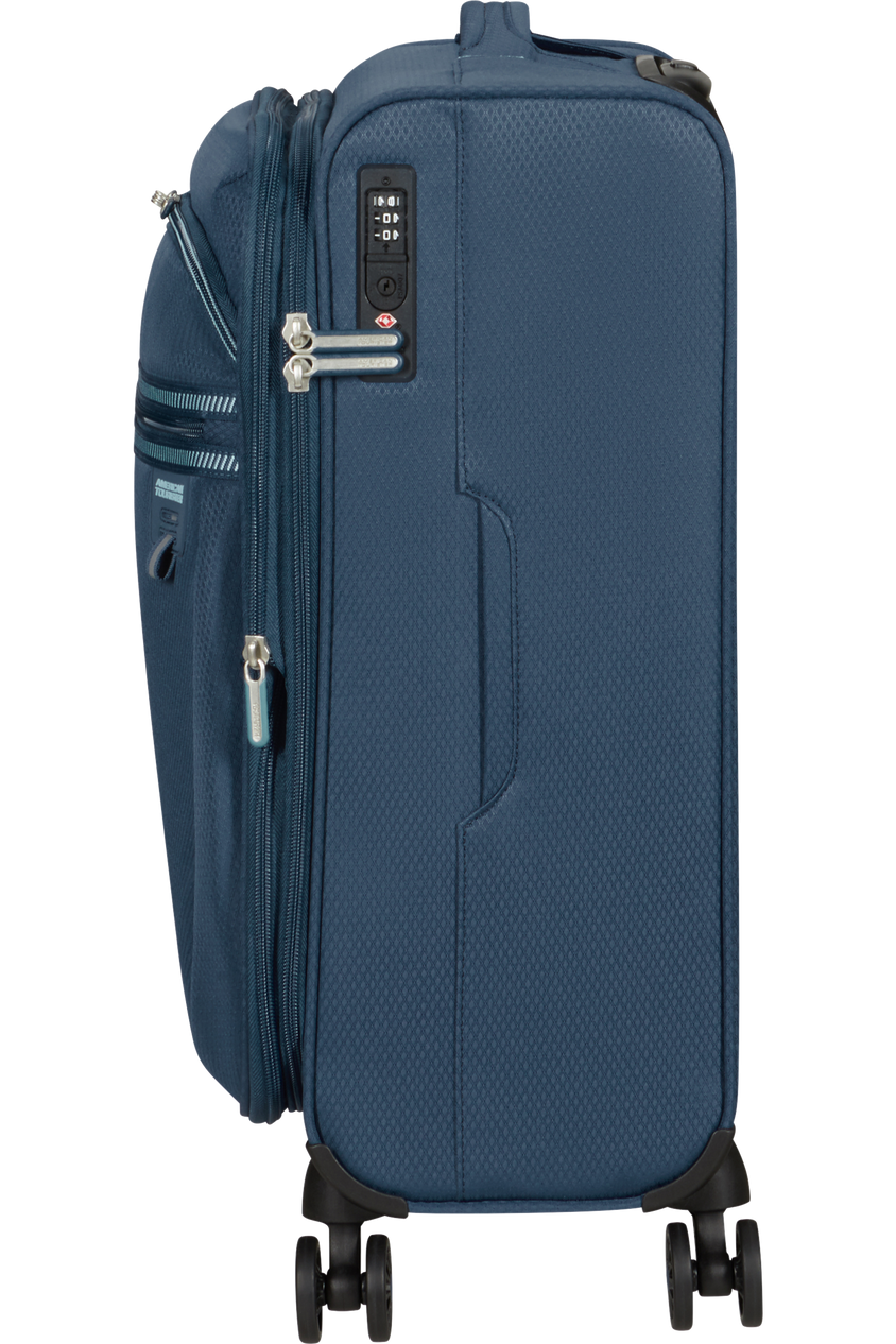 Walizka kabinowa American Tourister Aerospin 55 cm powiększana granatowa