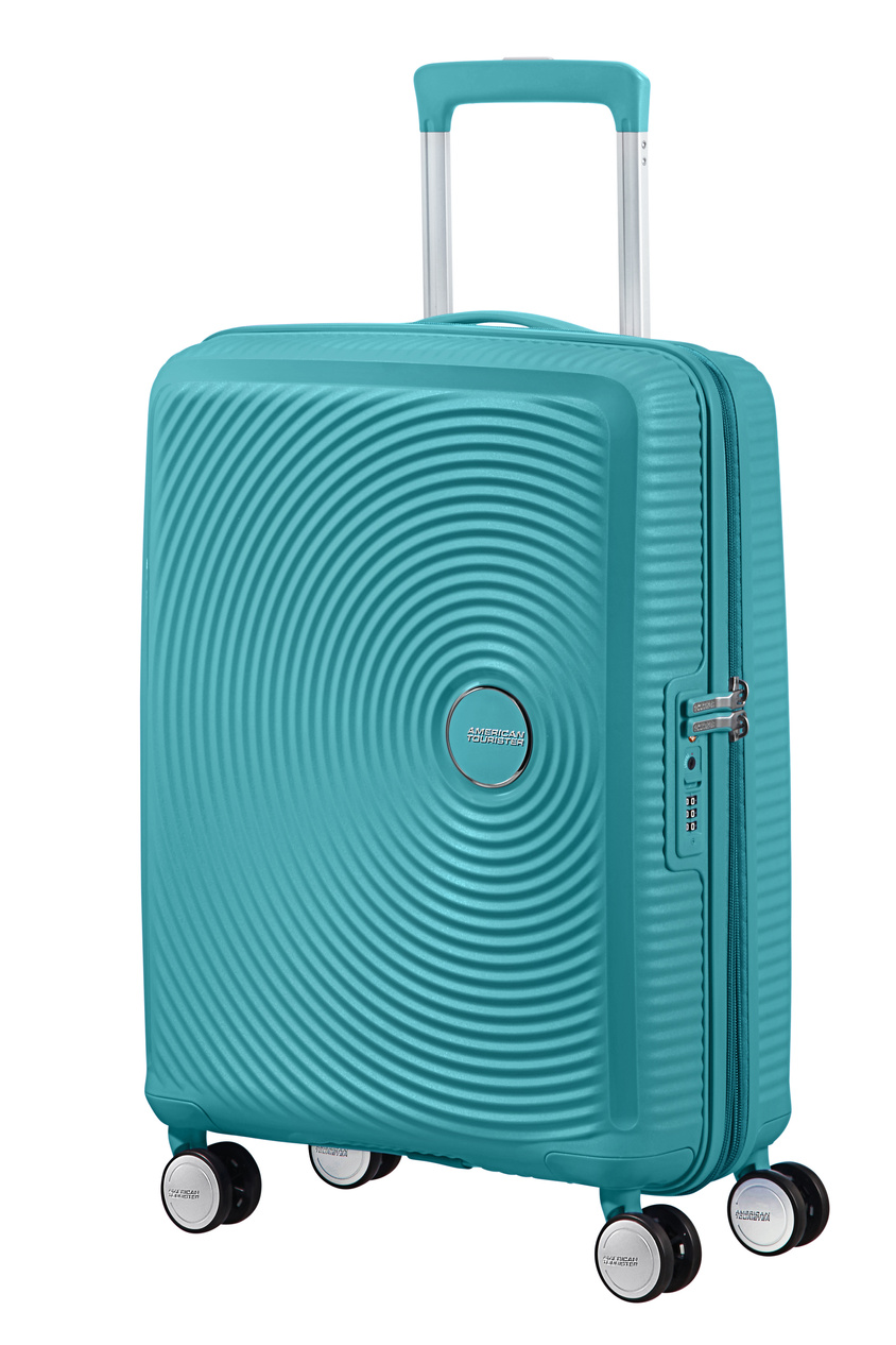Walizka kabinowa American Tourister Soundbox 55cm powiększana niebieska