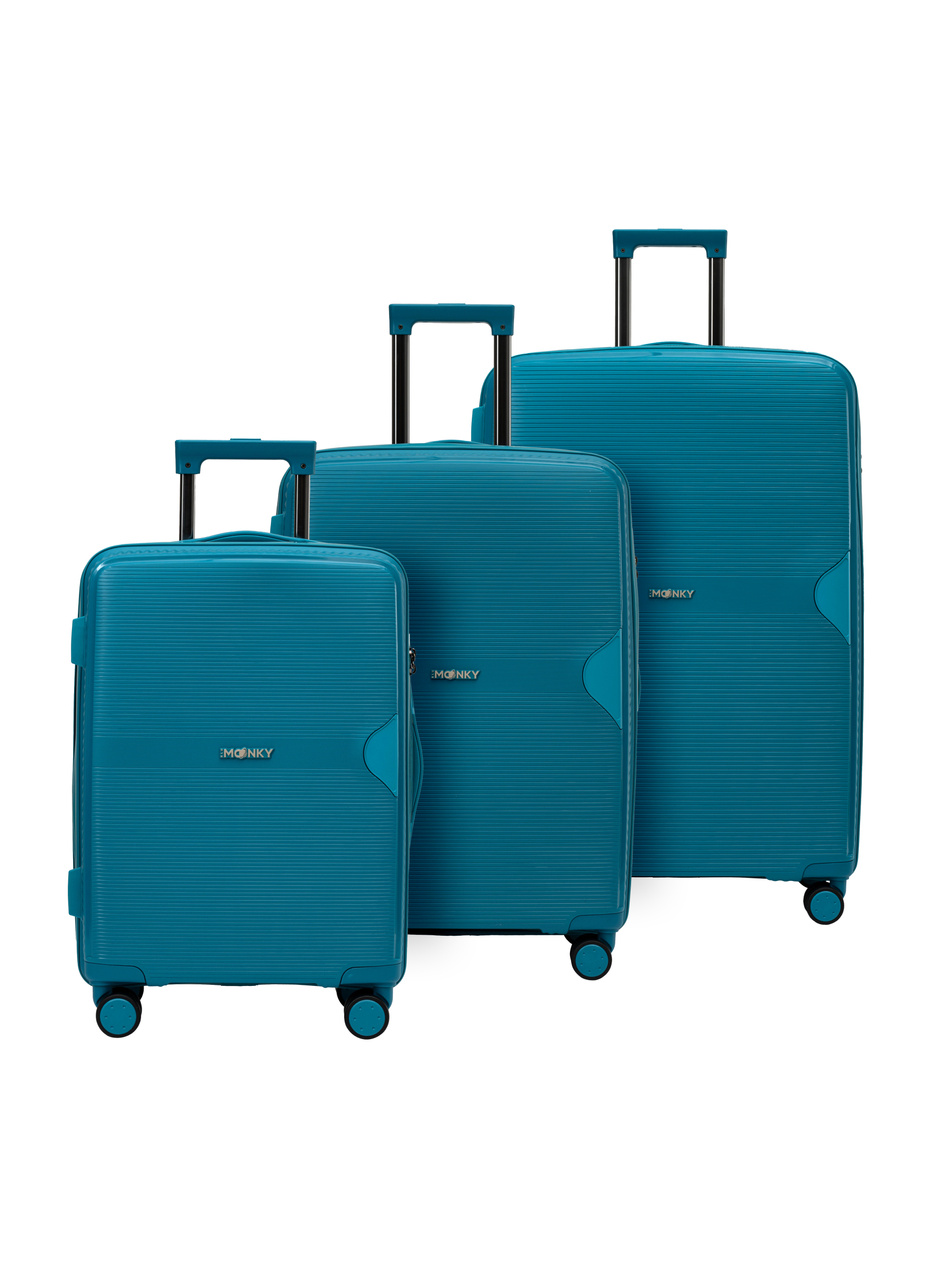 Zestaw 3 walizek BLU MOONKY Altair 55/66/77cm powiększane niebieskie