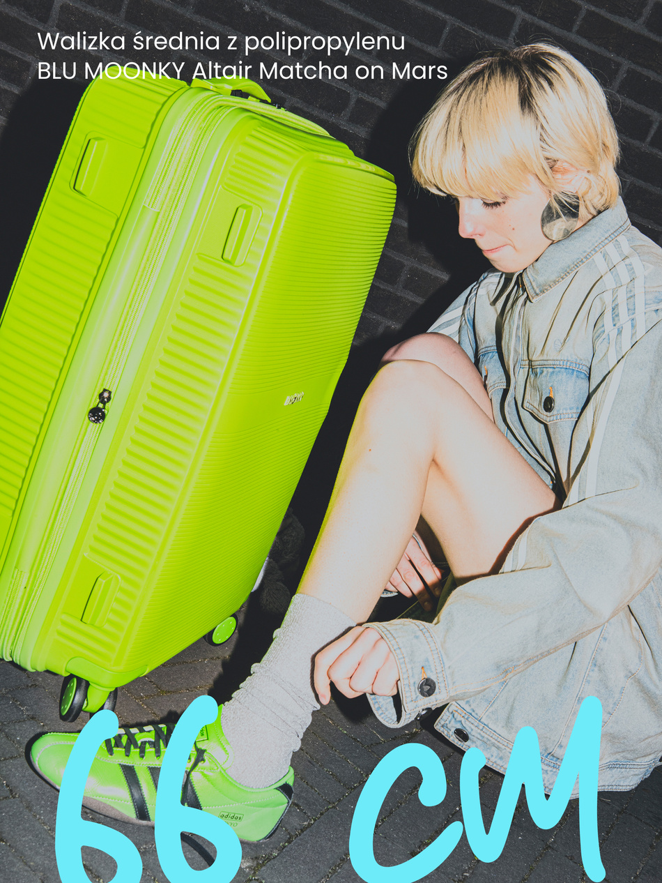 Zestaw 3 walizek BLU MOONKY Altair 55/66/77cm powiększane limonkowe