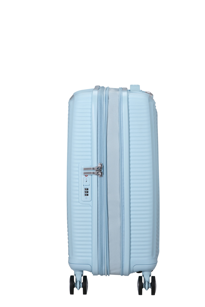 Walizka kabinowa American Tourister Soundbox 55cm powiększana Pastel Blue