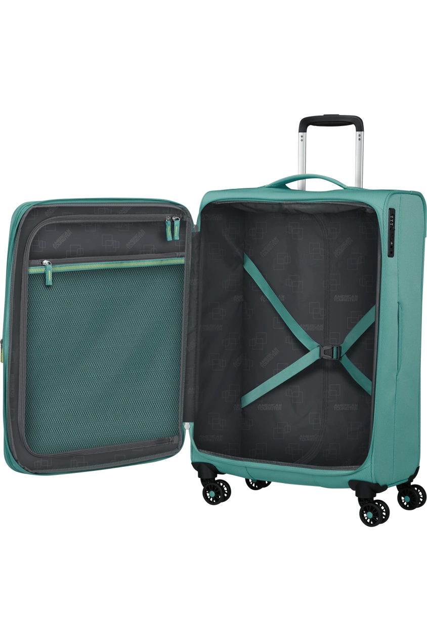 Walizka American Tourister Aerospin 69 cm powiększana turkusowa