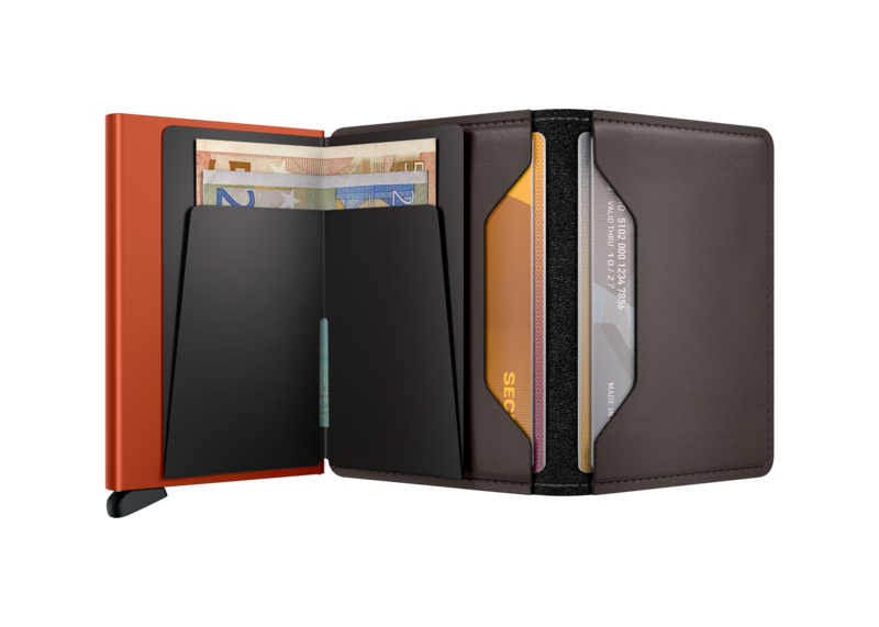 Portfel SECRID Slimwallet Matte Truffle & Orange