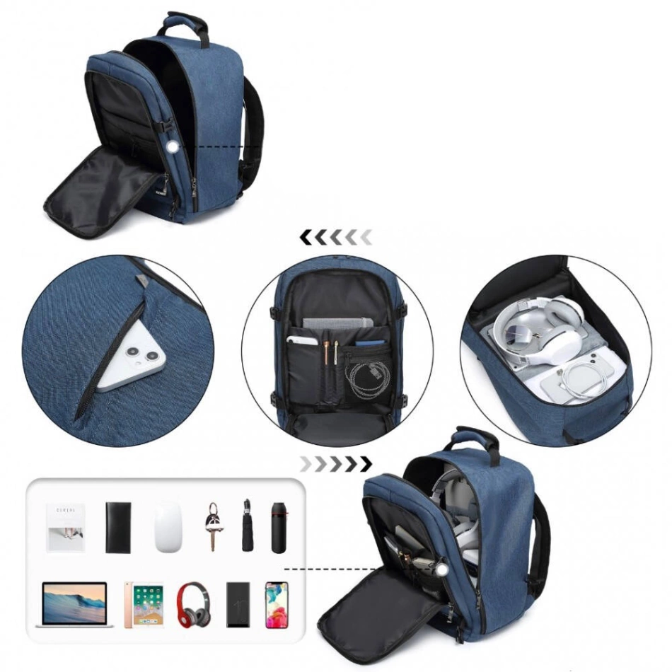 Plecak podrózny kabinowy Kono Niebieski