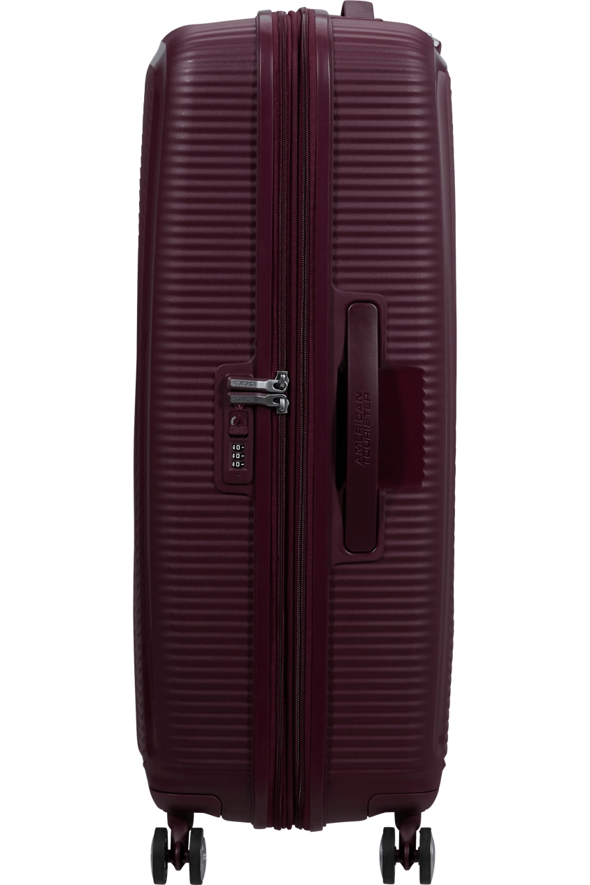 Walizka American Tourister Soundbox 77cm powiększana wiśniowa