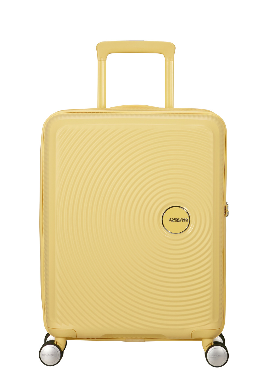 Walizka kabinowa American Tourister Soundbox 55cm powiększana Pastel Yellow