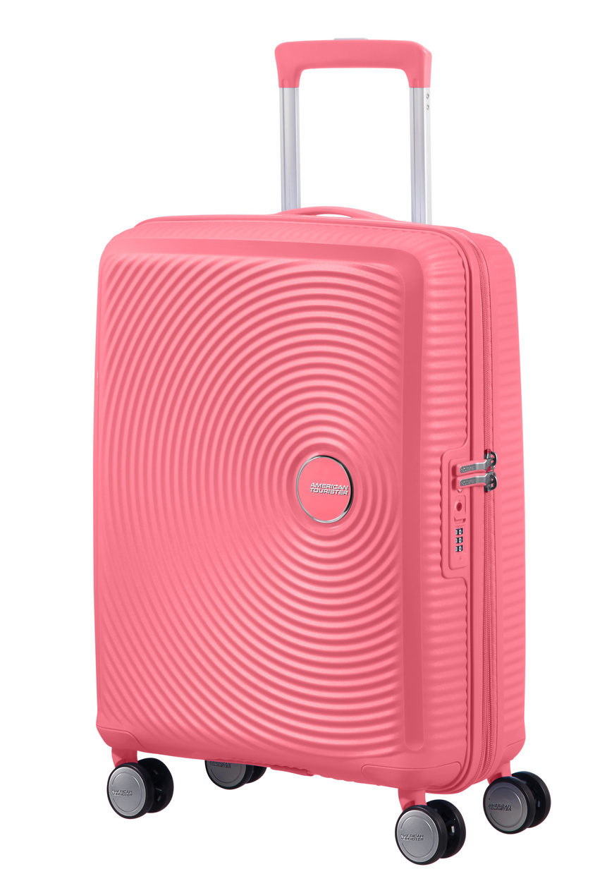 Walizka kabinowa American Tourister Soundbox 55cm powiększana Sun Kissed Coral