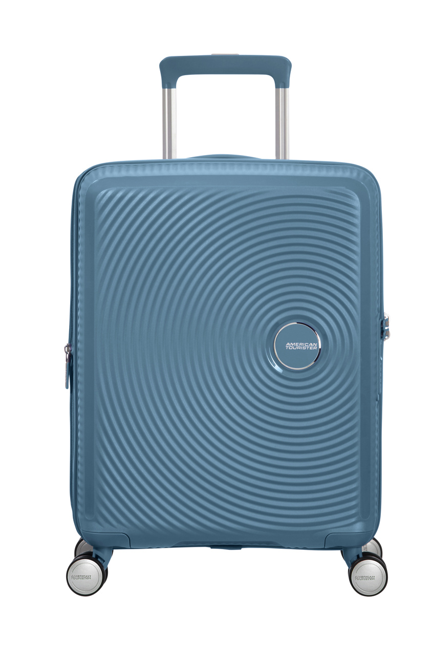 Walizka kabinowa American Tourister Soundbox 55cm powiększana Stone Blue