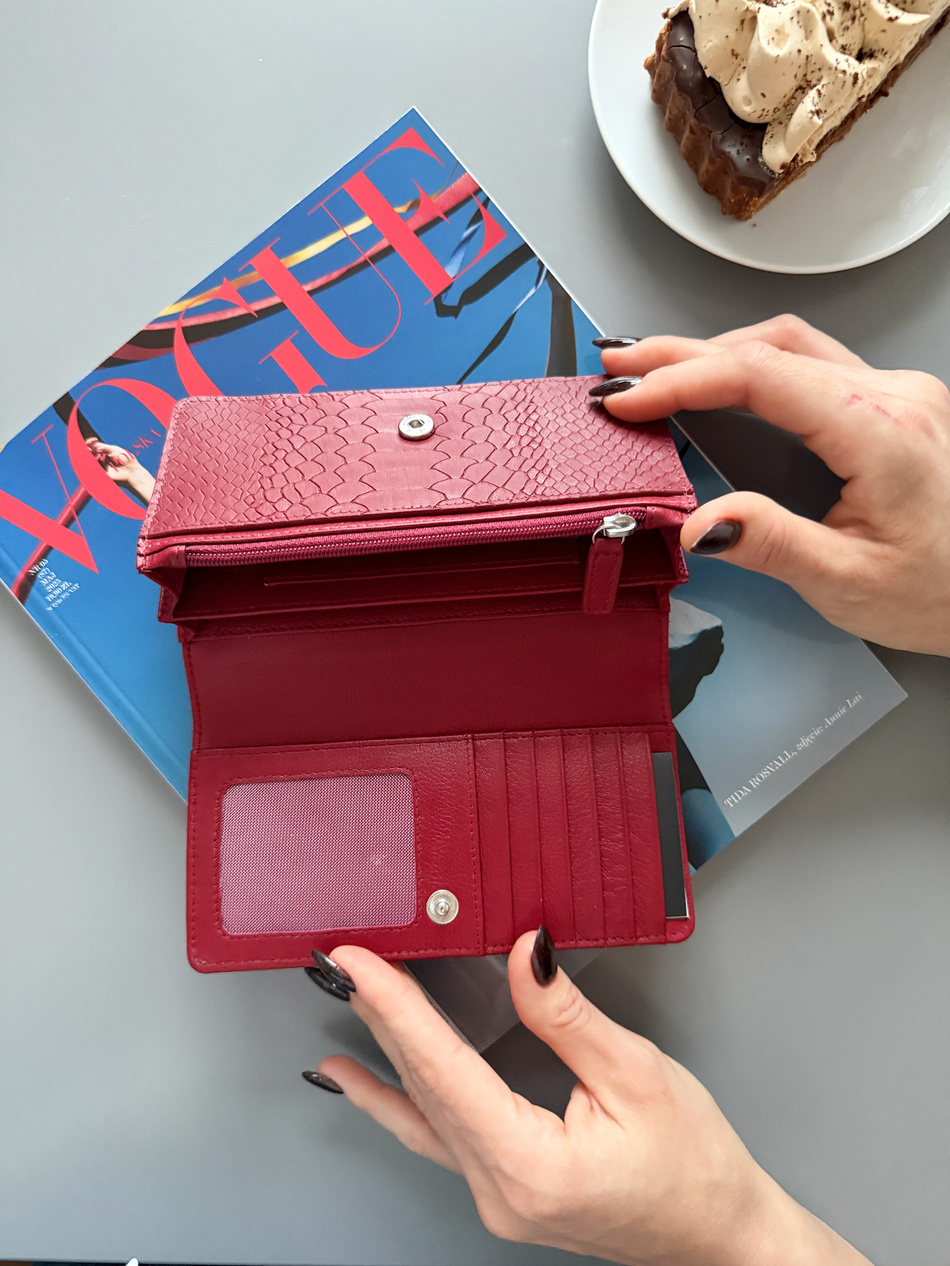 Portfel damski Valentini Caimani 550 burgundowy