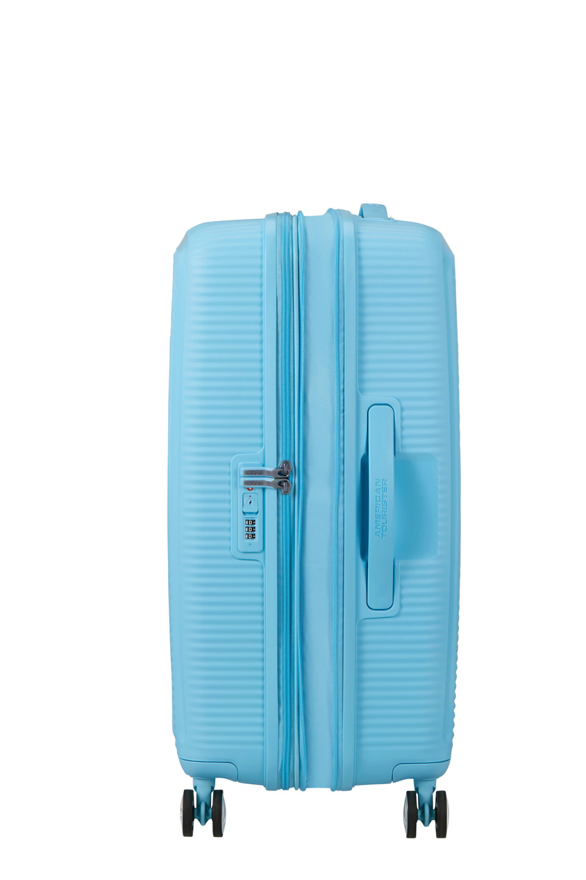 Walizka American Tourister Soundbox 67cm powiększana Blueberry Fizz
