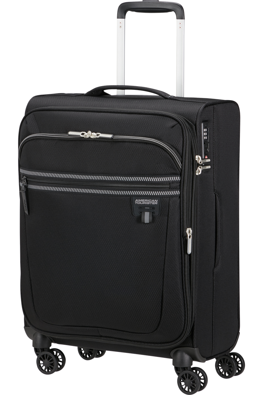 Walizka kabinowa American Tourister Aerospin 55 cm powiększana czarna
