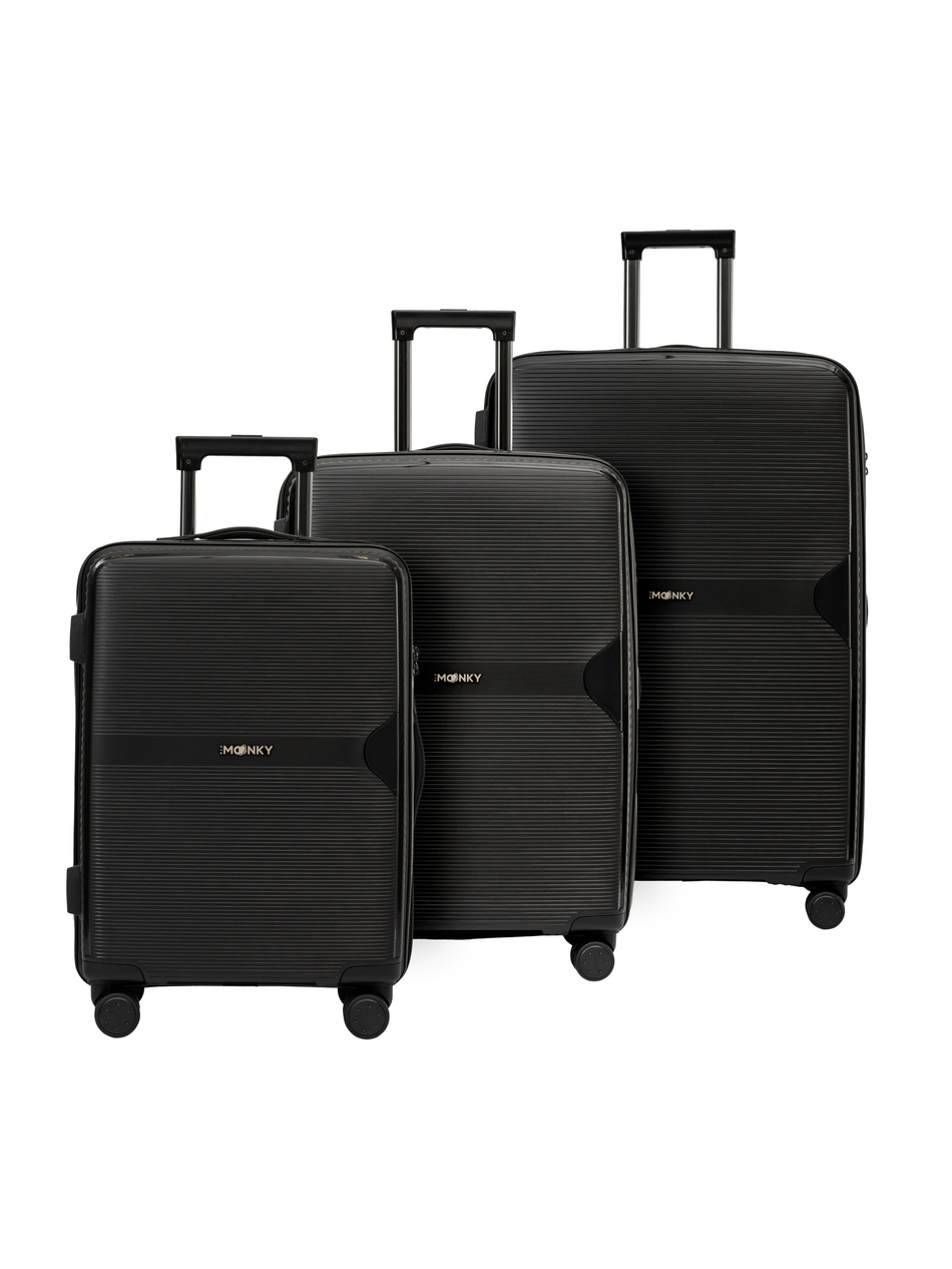 Zestaw 3 walizek BLU MOONKY Altair 55/66/77cm powiększane czarne