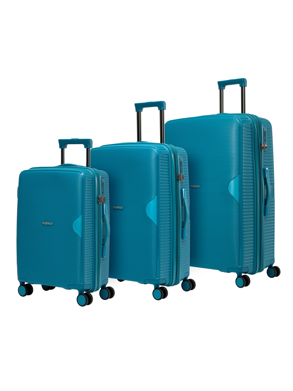 Zestaw 3 walizek BLU MOONKY Altair 55/66/77cm powiększane niebieskie