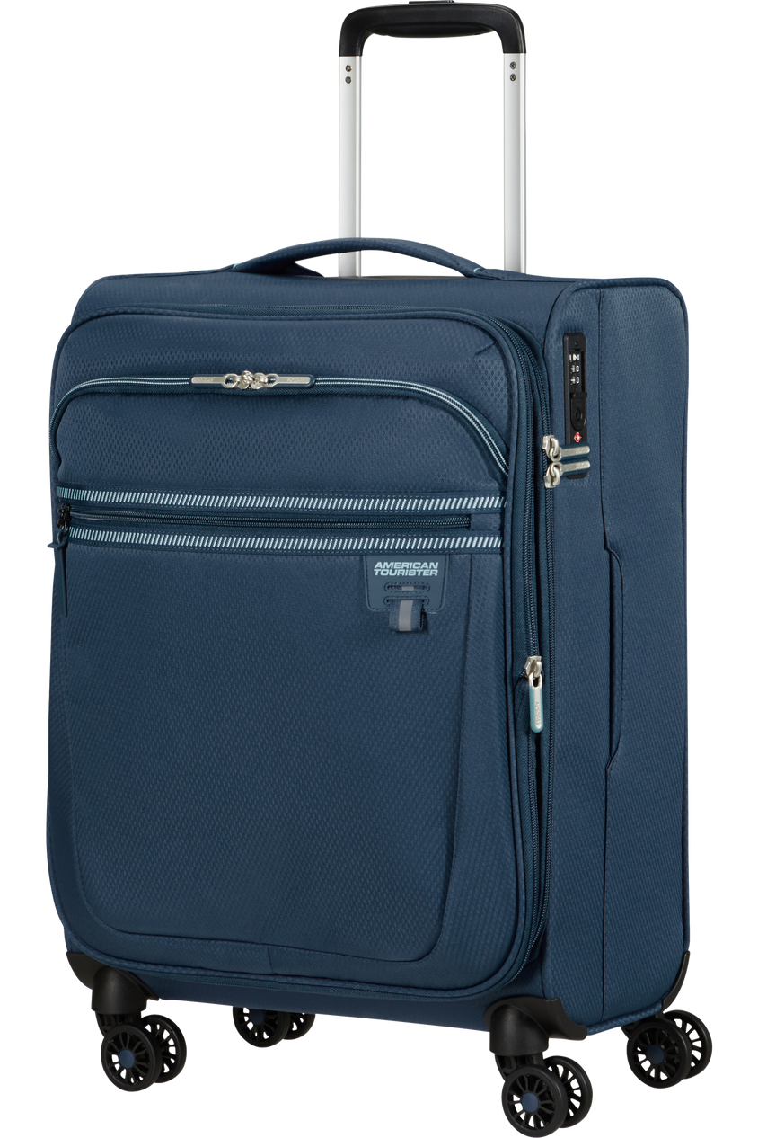Walizka kabinowa American Tourister Aerospin 55 cm powiększana granatowa