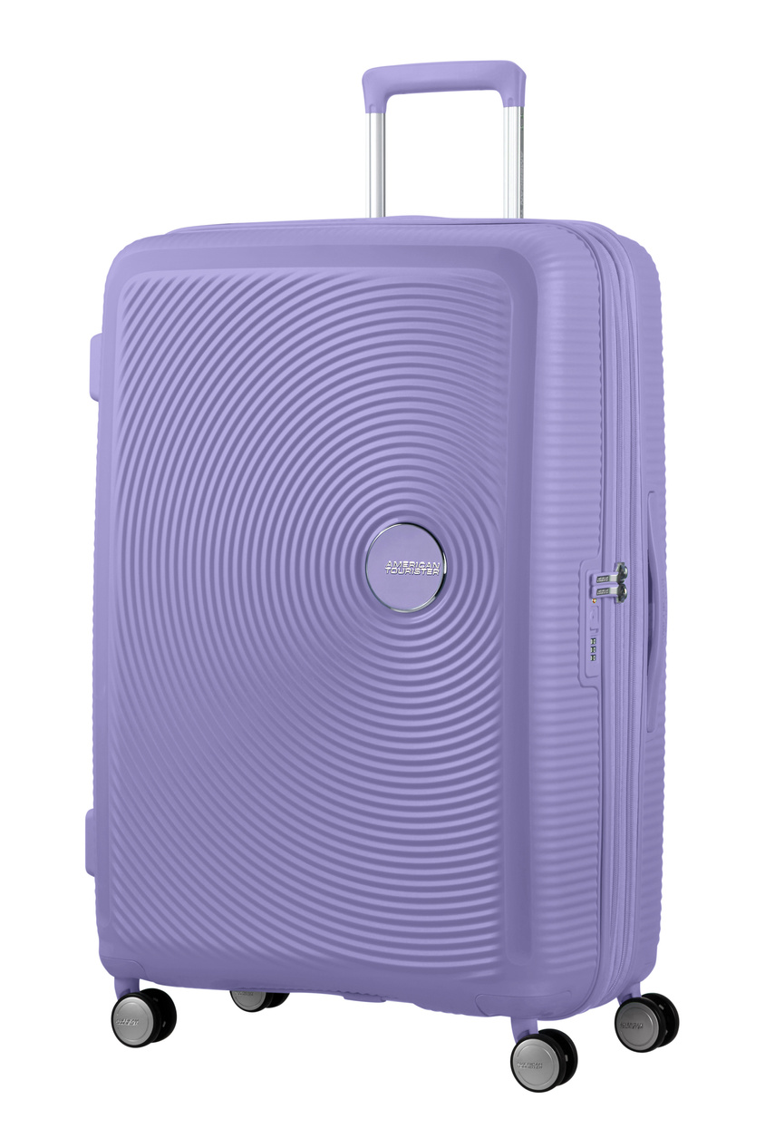 Walizka American Tourister Soundbox 77cm powiększana fioletowa