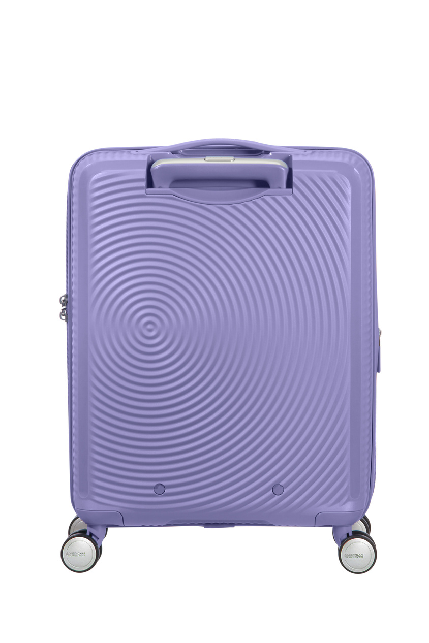 Walizka kabinowa American Tourister Soundbox 55cm powiększana fioletowa